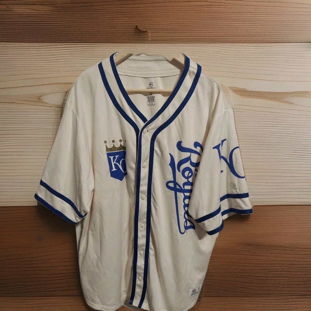 White & Blue Kansas City Royals MLB Jersey -‎ True Fan Style - Size 2XL Baseball